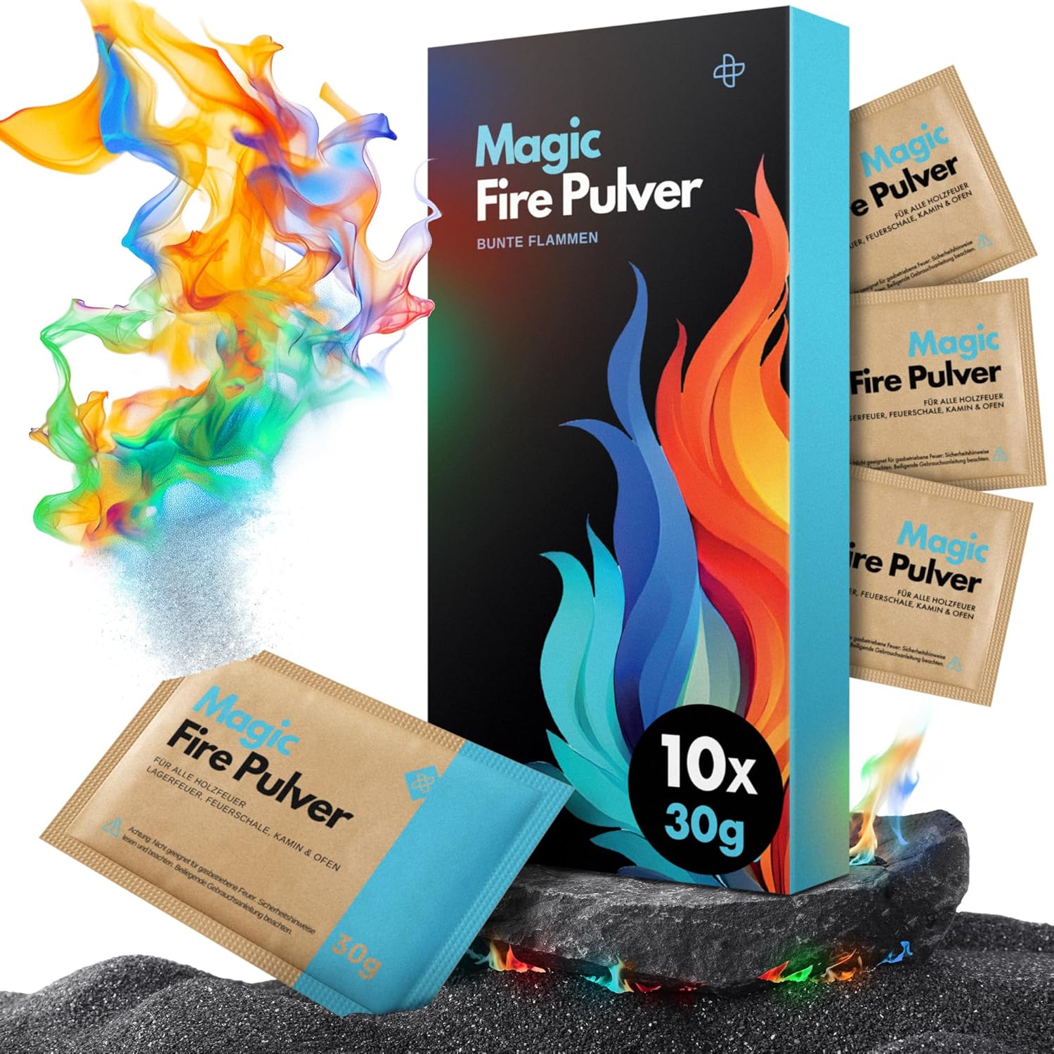 Magic Flames - 300g Buntes Feuer Pulver für magischen Flammenzauber in Feuerschale & Lagerfeuer & Kamin & Ofen von Betashop