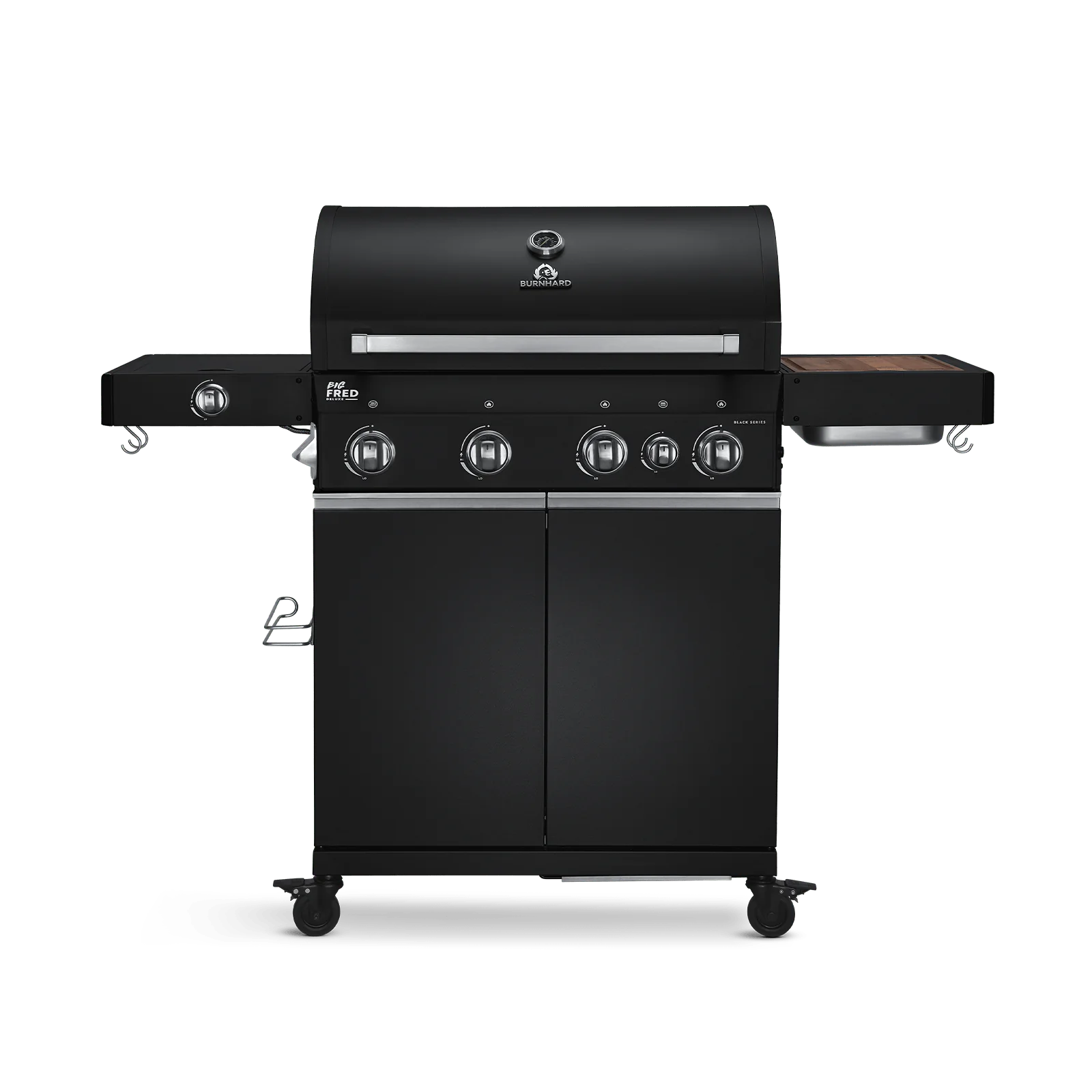 BURNHARD Big FRED Deluxe Gasgrill 4-Brenner in der Farbe Schwarz mit Gusseisenrost von BURNHARD