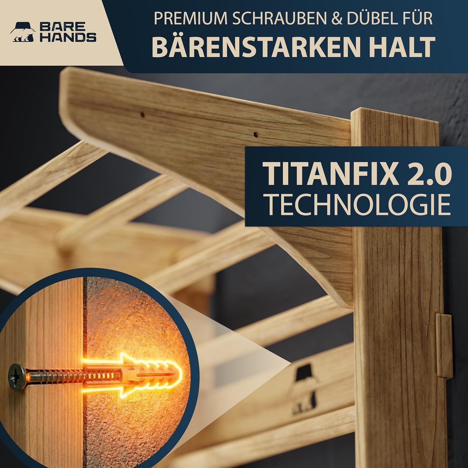 Multifunktionale 3in1 Sprossenwand mit Klimmzugstange für dein Home Gym bis 200 kg von Bare Hands