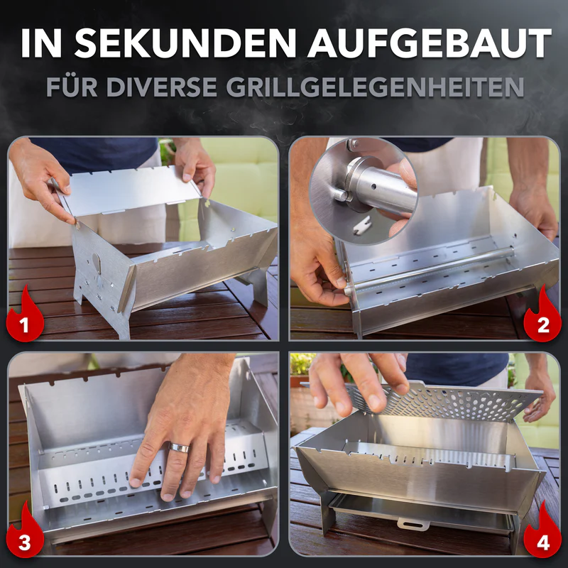 Ovicue L Kompaktgrill mit 3,5 kW Leistung & Profill 0.5 Aluminium-Propanflasche - Flexibles und nachhaltiges Grillvergnügen für unterwegs von Ovibell