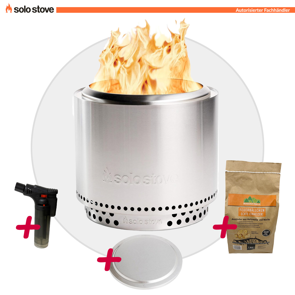 Solo Stove BONFIRE 2.0 + STAND Edelstahl + Edelstahl Deckel + Anzünder - AKTION 