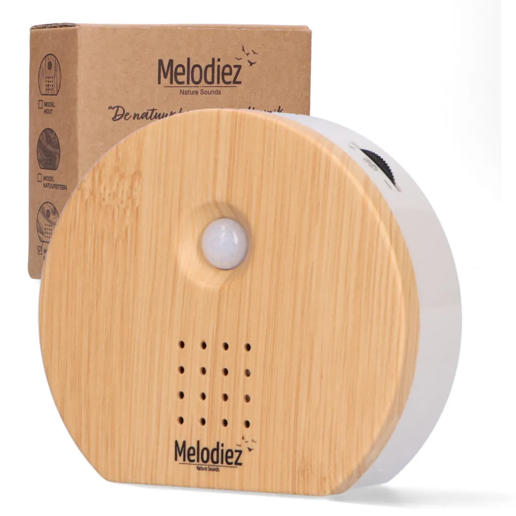 Melodiez Nature Box helles Holz - natürliche Entspannung auf Knopfdruck 4 Naturklänge in einer Box von Melodiez