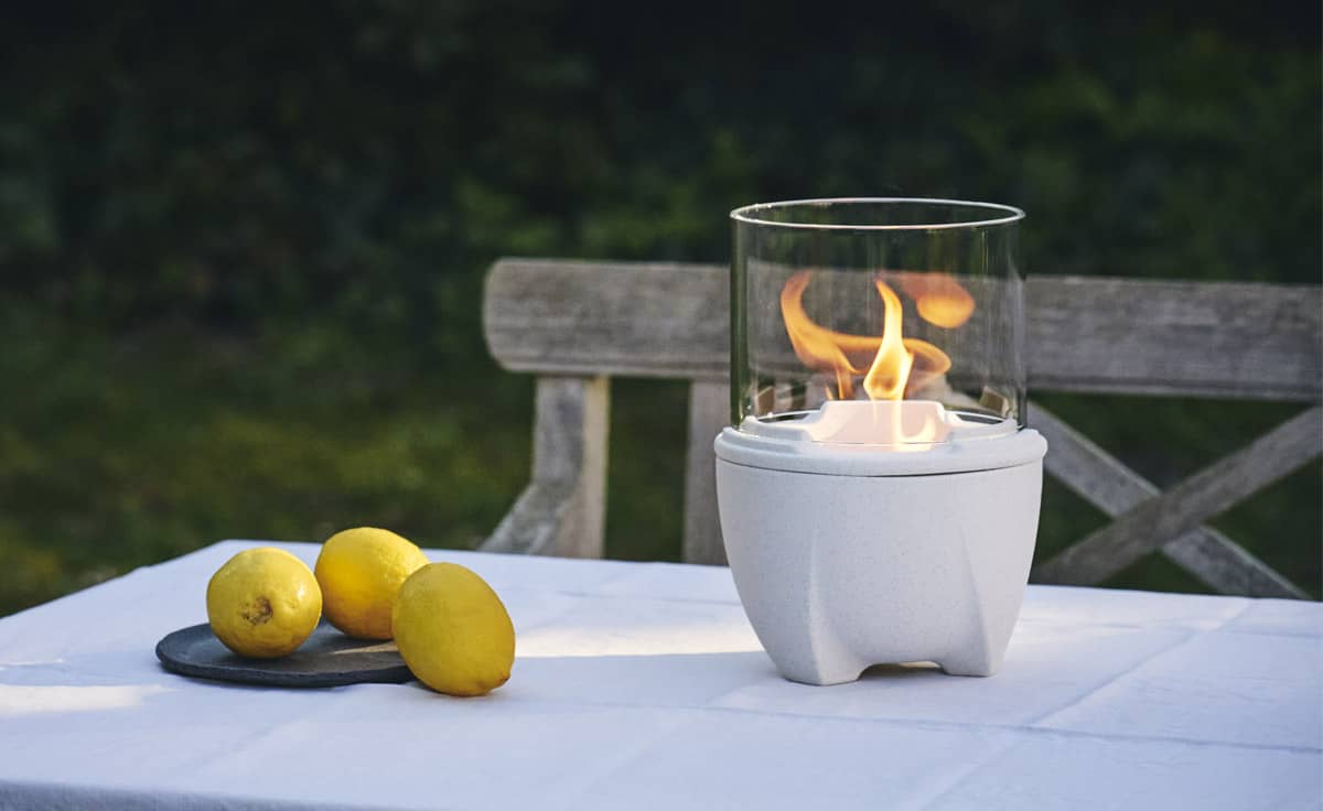 DENK Keramik Lichtglas-Aufsatz für Schmelzfeuer Outdoor DENK Albicium® - Eleganter Windschutz mit faszinierendem Flammenspiel | SFA-LGA von DENK Keramik