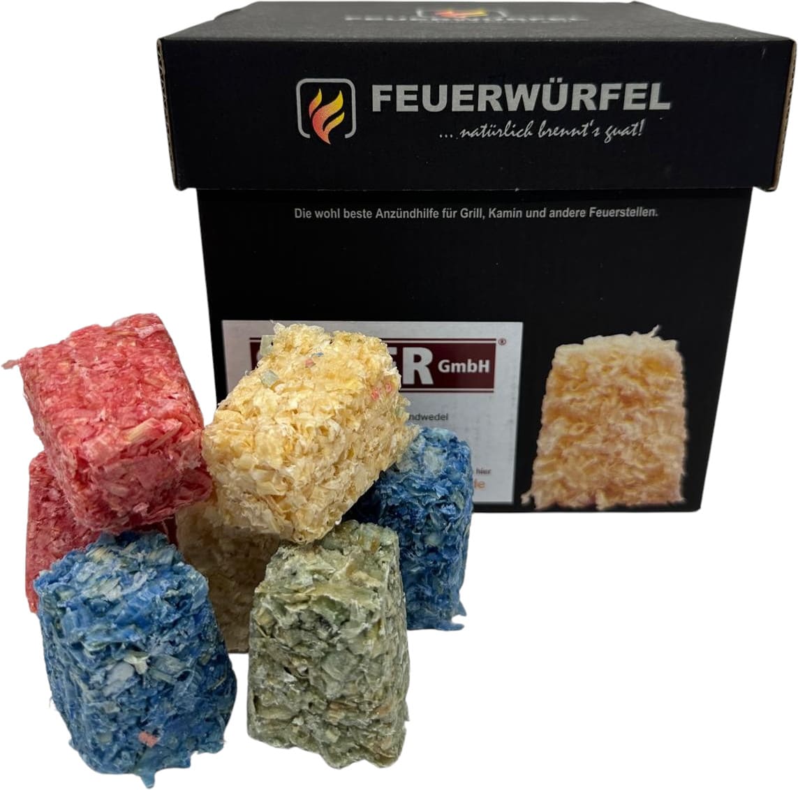 8kg bunte Feuerwürfel für Kamin & Ofen & Grill von SILVER GmbH 8kg bunte Feuerwürfel für Kamin & Ofen & Grill von SILVER GmbH