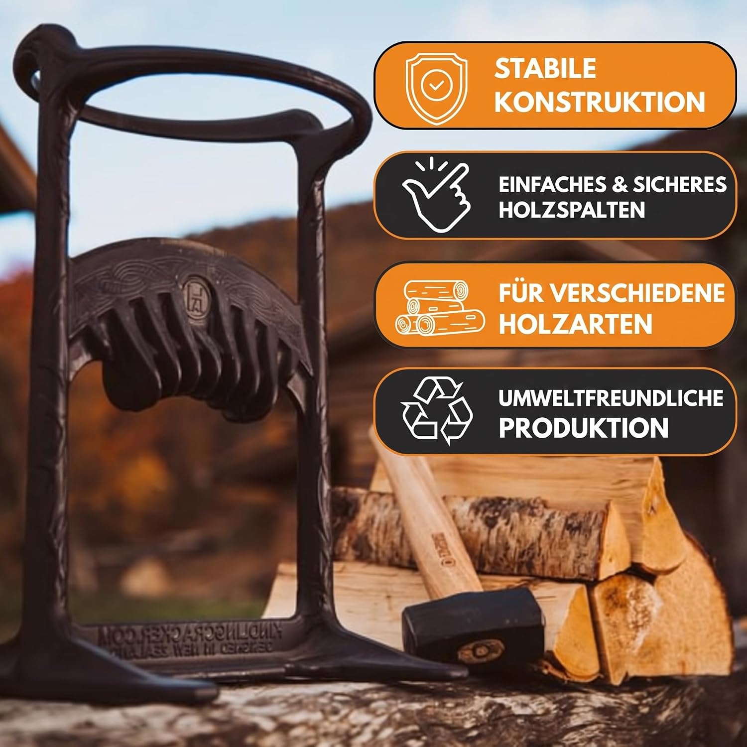 Holzspalter Kindling Cracker King Premium-Set bis 23 cm Durchmesser von Fandango Fire Tools