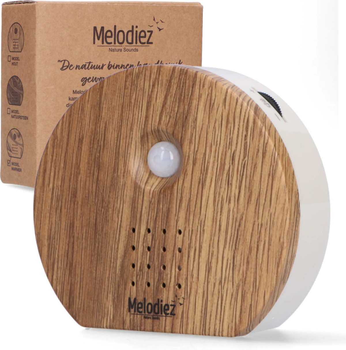 Melodiez Nature Box dunkles Holz - natürliche Entspannung auf Knopfdruck 4 Naturklänge in einer Box