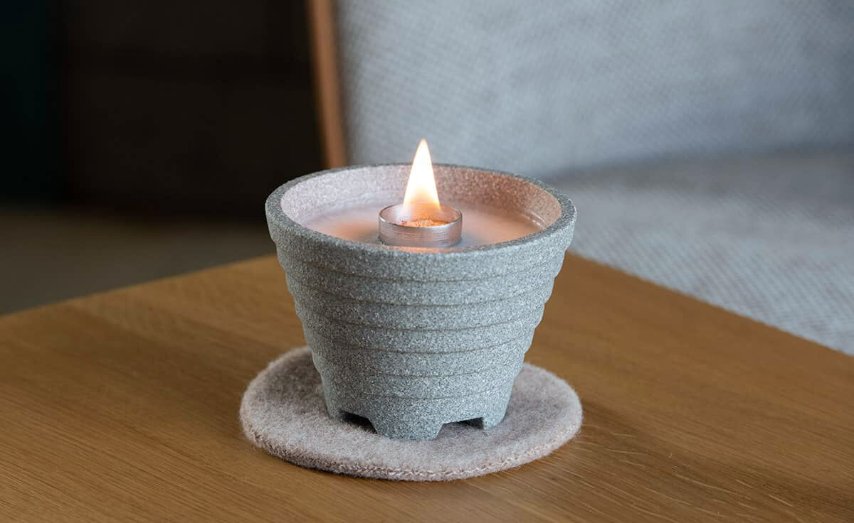 DENK Untersetzer Wolle 13 cm natur für Schmelzfeuer Indoor von DENK Keramik
