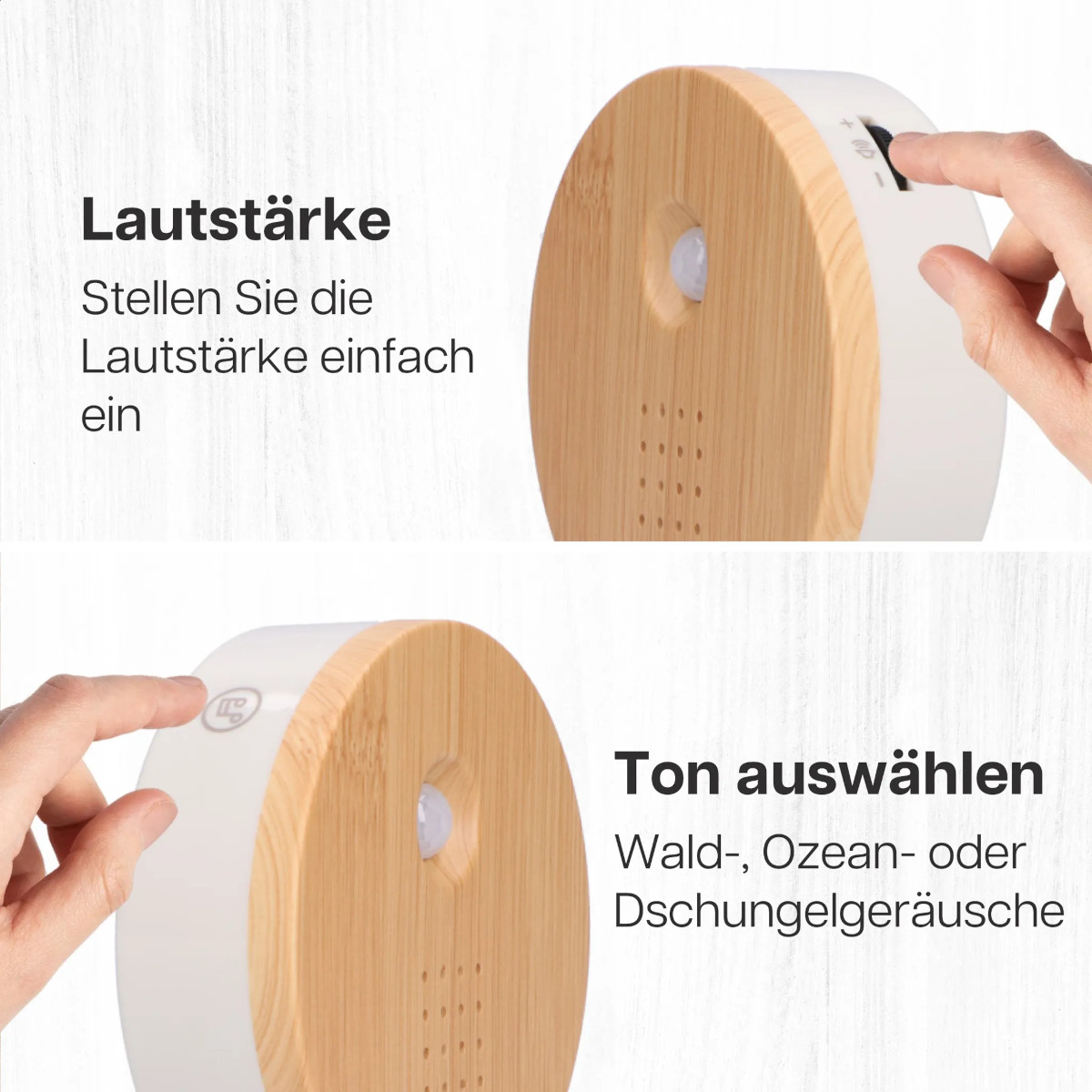 Melodiez Nature Box helles Holz - natürliche Entspannung auf Knopfdruck 4 Naturklänge in einer Box von Melodiez