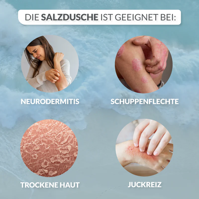 Starterset Salzdusche mit Base+ und 14 PURE Salz Sticks aus naturreinem Meersalz - Made in Germany von shower+