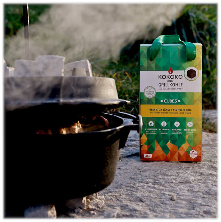 3KG KOKOKO CUBES für Cobb Holzkohlegrill & Minion-Ring & Dutch Oven von McBrikett