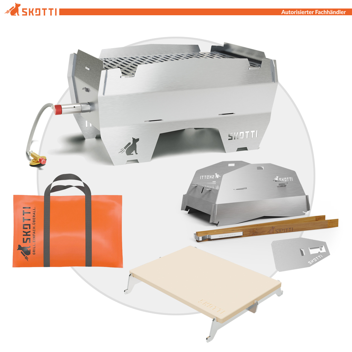 SKOTTI Grill 2.0 PIZZA Set + CAP + Pizza Stone + Flip SKOTTI Grill 2.0 PIZZA Set + CAP + Pizza Stone + Flip