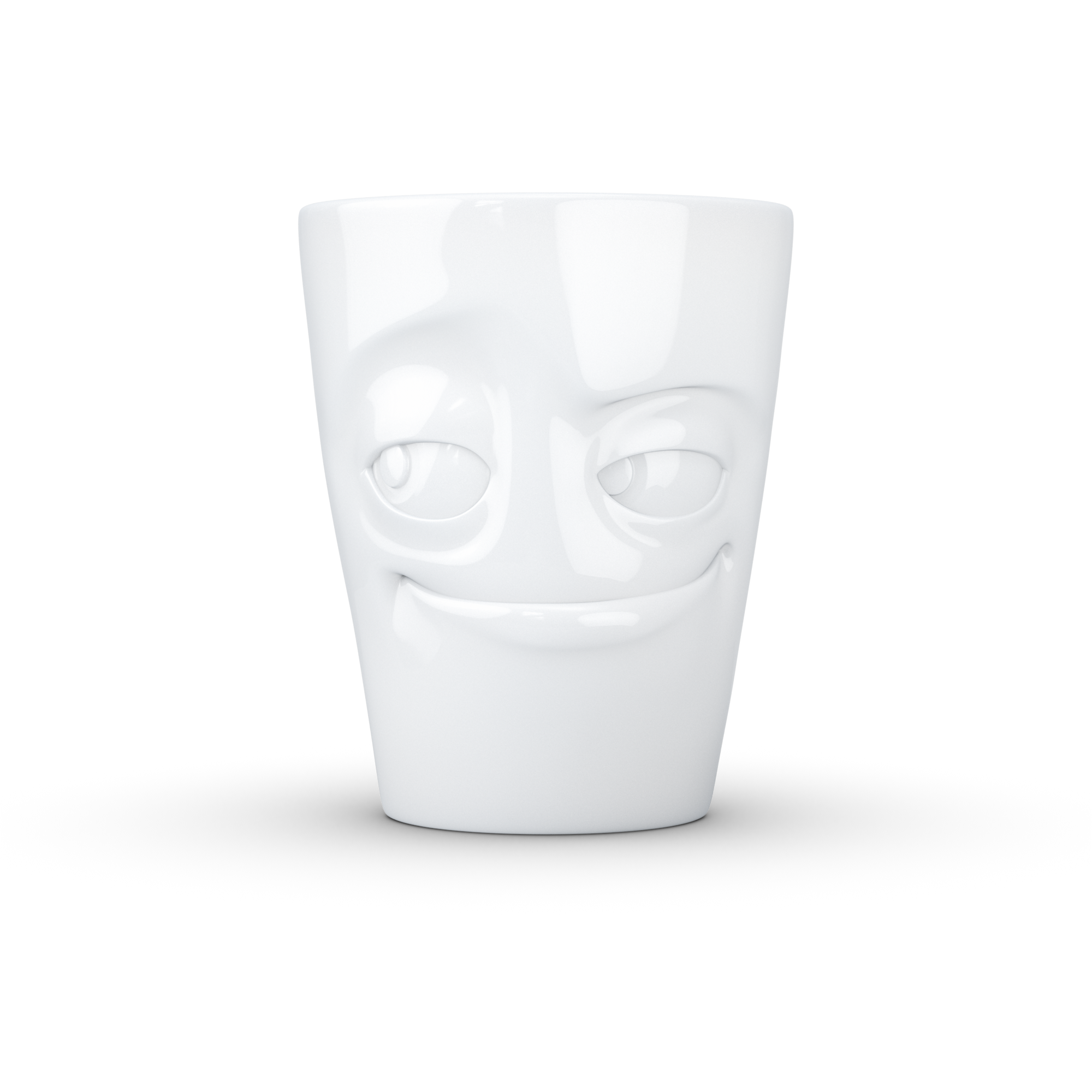 58products | Henkelbecher Verschmitzt weiß 350 ml ideal für Milchkaffee + Kaffee + Tee + Kakao | Made in Germany von 58products