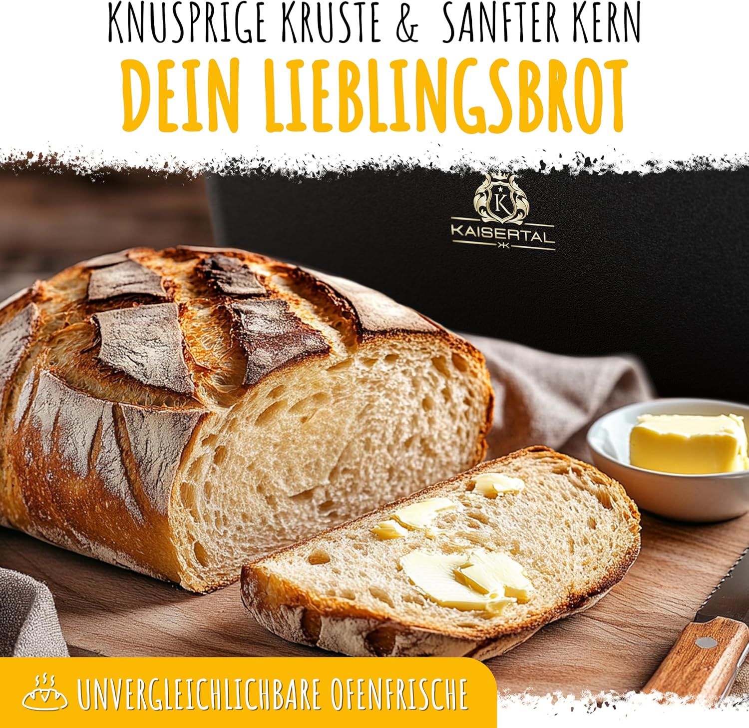 KAISERTAL Gusseisen Brotbackform mit Deckel 28 cm  von KAISERTAL