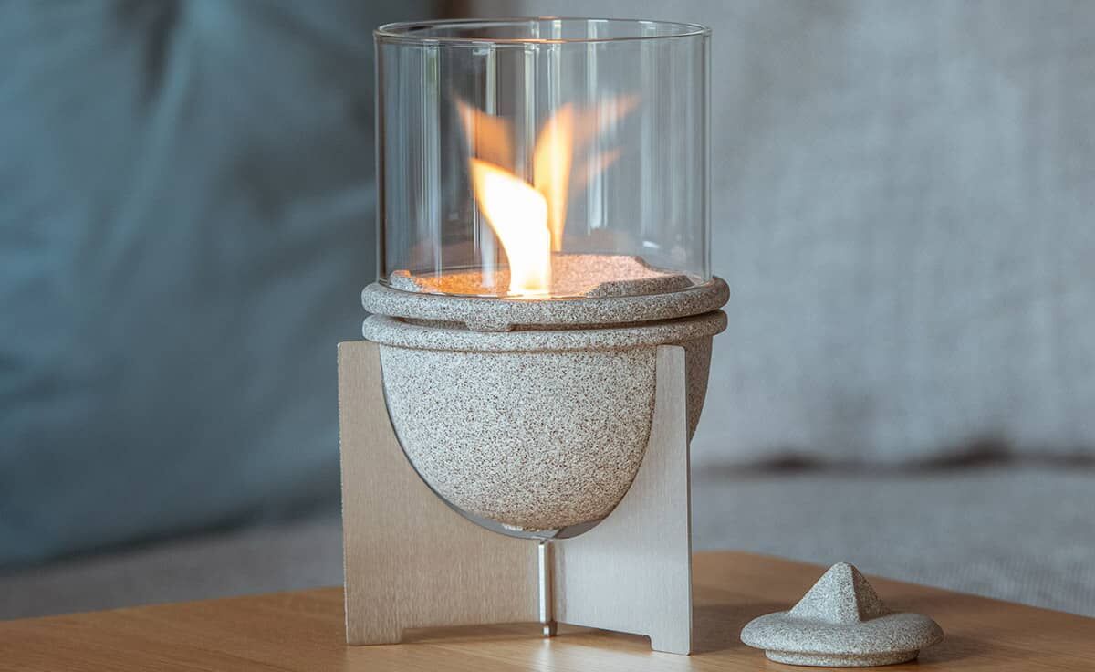 DENK Keramik Schmelzfeuer Indoor M Granicium mit Windglas-Aufsatz ~ SMG+WLA von DENK Keramik