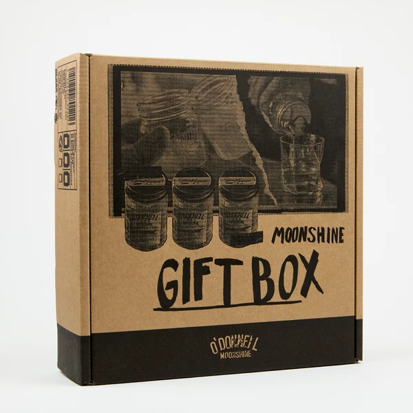 O'Donnell Moonshine Geschenkbox mit Harte Nuss + Pralle Kirsche + Toffee 3 × 350 ml