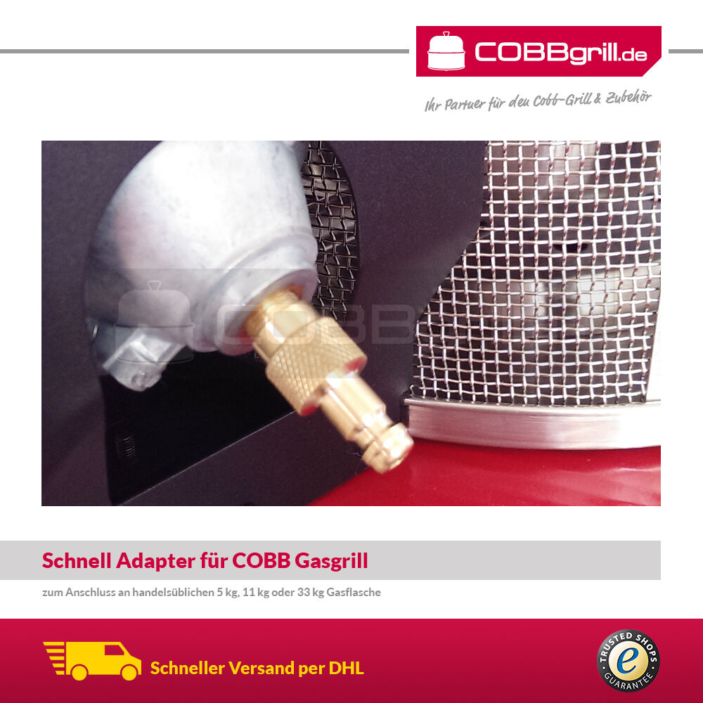 2m Adapter Set für Cobb Gas DELUXE 2.0 + SKOTTI zum Anschluss auf 5kg - 11kg Gasflasche (CG2000) von GOK