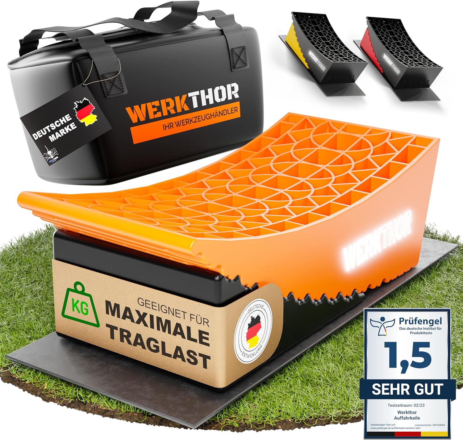 WERKTHOR Auffahrkeile 2er Set Orange / Schwarz | Wohnmobil & Wohnwagen & VAN & Anhänger von WERKTHOR WERKTHOR Auffahrkeile 2er Set Orange / Schwarz | Wohnmobil & Wohnwagen & VAN & Anhänger von WERKTHOR