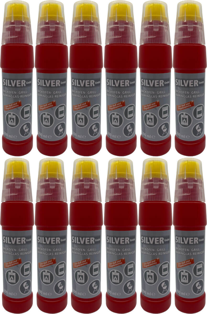 12x Spezial SILVER Gel Backofen-, Grill- und Kaminglasreiniger inkl. integrierter Bürste je 200ml von SILVER GmbH 12x Spezial SILVER Gel Backofen-, Grill- und Kaminglasreiniger inkl. integrierter Bürste je 200ml von SILVER GmbH