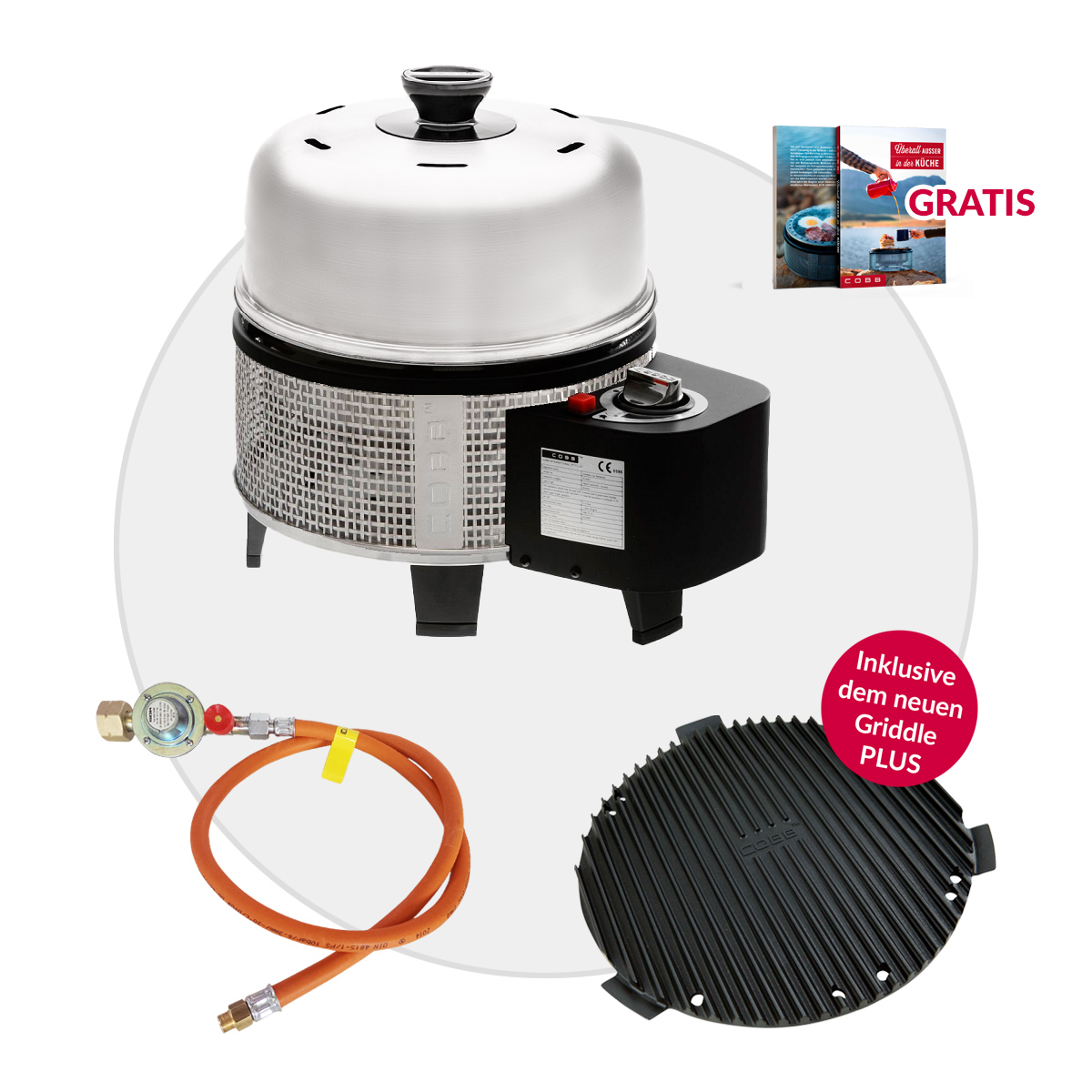 COBB Gas DELUXE 2.0 Grill Multifunktionsküche inkl. Adapter 2m für 5kg - 11kg Flasche von Cobb