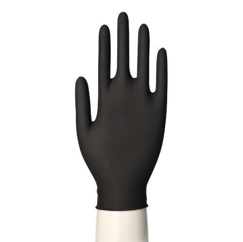 Medi-Inn® PS Handschuhe Größe L ~ Latex Schwarz puderfrei ~ Black Grip ~ 100 Stück von Papstar