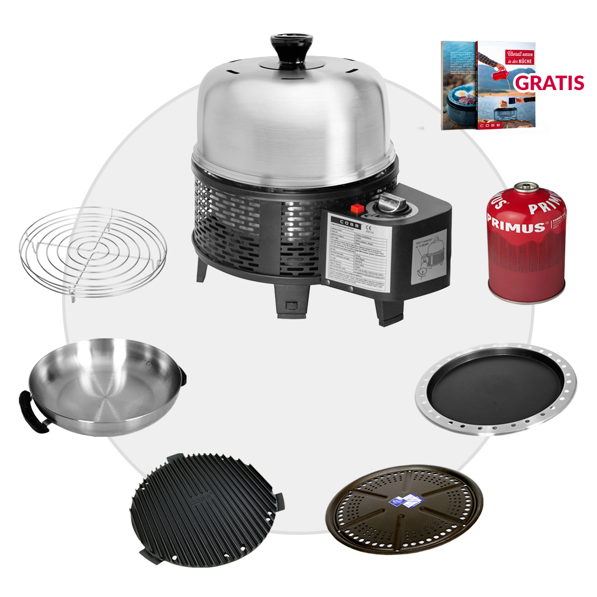 COBB Gas Grill PRO BLACK inkl. Grillplatte ~ 7-teilig | Multifunktionsküche | SET 5 COBB Gas Grill PRO BLACK inkl. Grillplatte ~ 7-teilig | Multifunktionsküche | SET 5