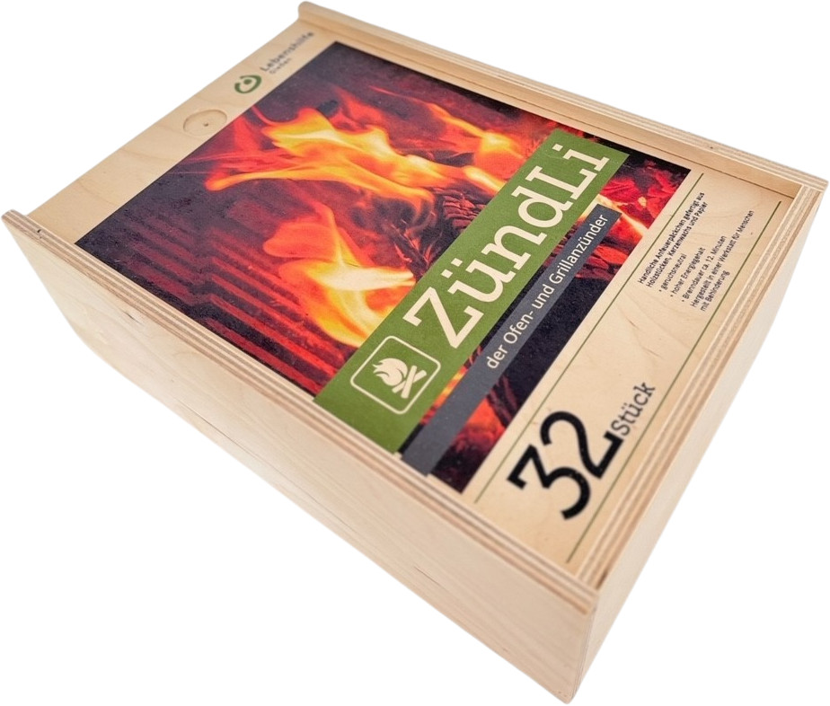 ZündLi in schöner Holzbox | Anfeuerpäckchen zum Anzünden von Holzfeuer und Grill - 32 Stück von ZündLi ZündLi in schöner Holzbox | Anfeuerpäckchen zum Anzünden von Holzfeuer und Grill - 32 Stück von ZündLi