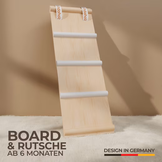 Kindaholz MIKA Rutschrampe Weiß Indoor Kletterrampe aus FSC Holz von Kindaholz