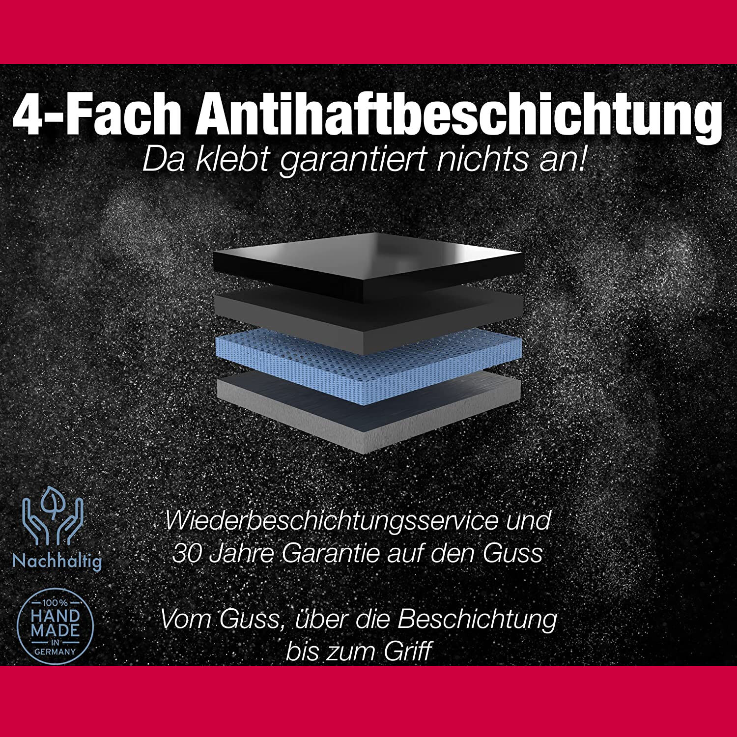 Ø 28cm Bratpfanne Aluguss Antihaftbeschichtet ~ 7cm Hochrand ~ Griff abnehmbar ~ Made in Germany
