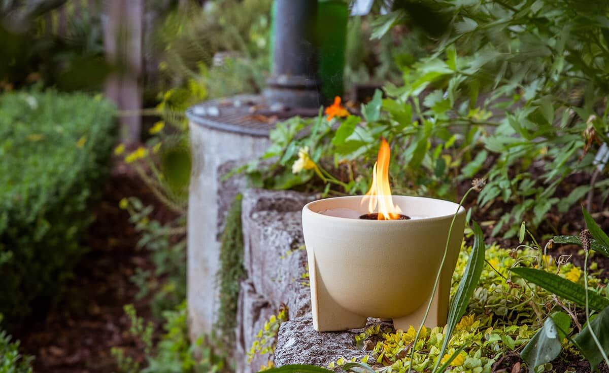 Schmelzfeuer Outdoor CeraNatur - Die windsichere Gartenfackel zum Kerzen-Recyceln - SFD