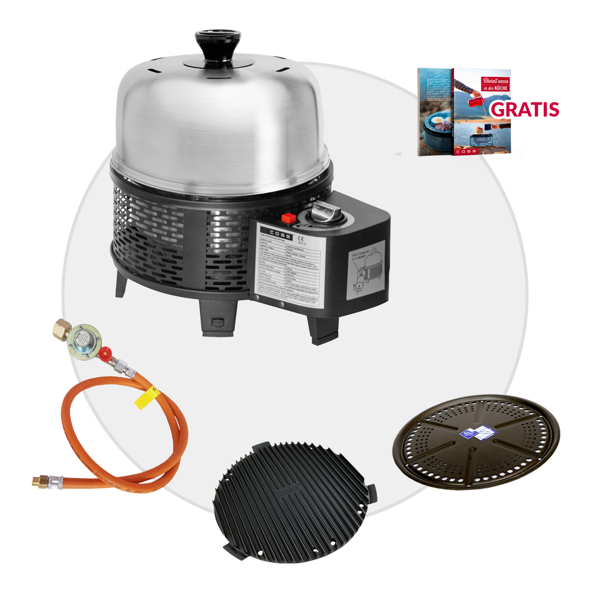 COBB Gas Grill PRO BLACK inkl. Grillplatte ~ 4-teilig | Multifunktionsküche | SET 1 COBB Gas Grill PRO BLACK inkl. Grillplatte ~ 4-teilig | Multifunktionsküche | SET 1