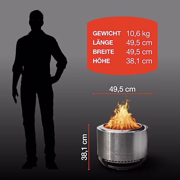 Solo Stove Summit 19,5" Feuerschale - Essential Bundle mit Lid und Feuerstarter Gel für 4-6 Personen