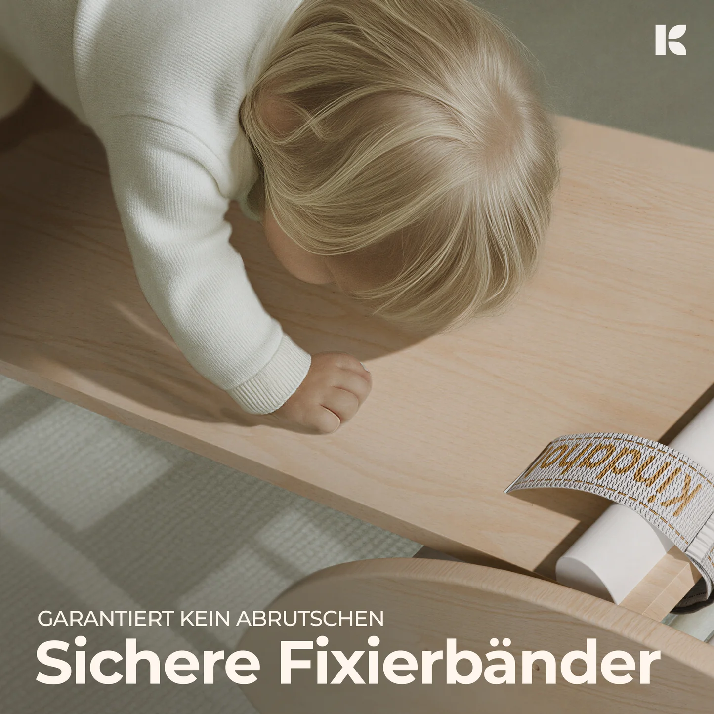 Kindaholz SAMI Kletterdreieck mit NOAH Rutschrampe Weiß Indoor Kletterset aus FSC Holz von Kindaholz