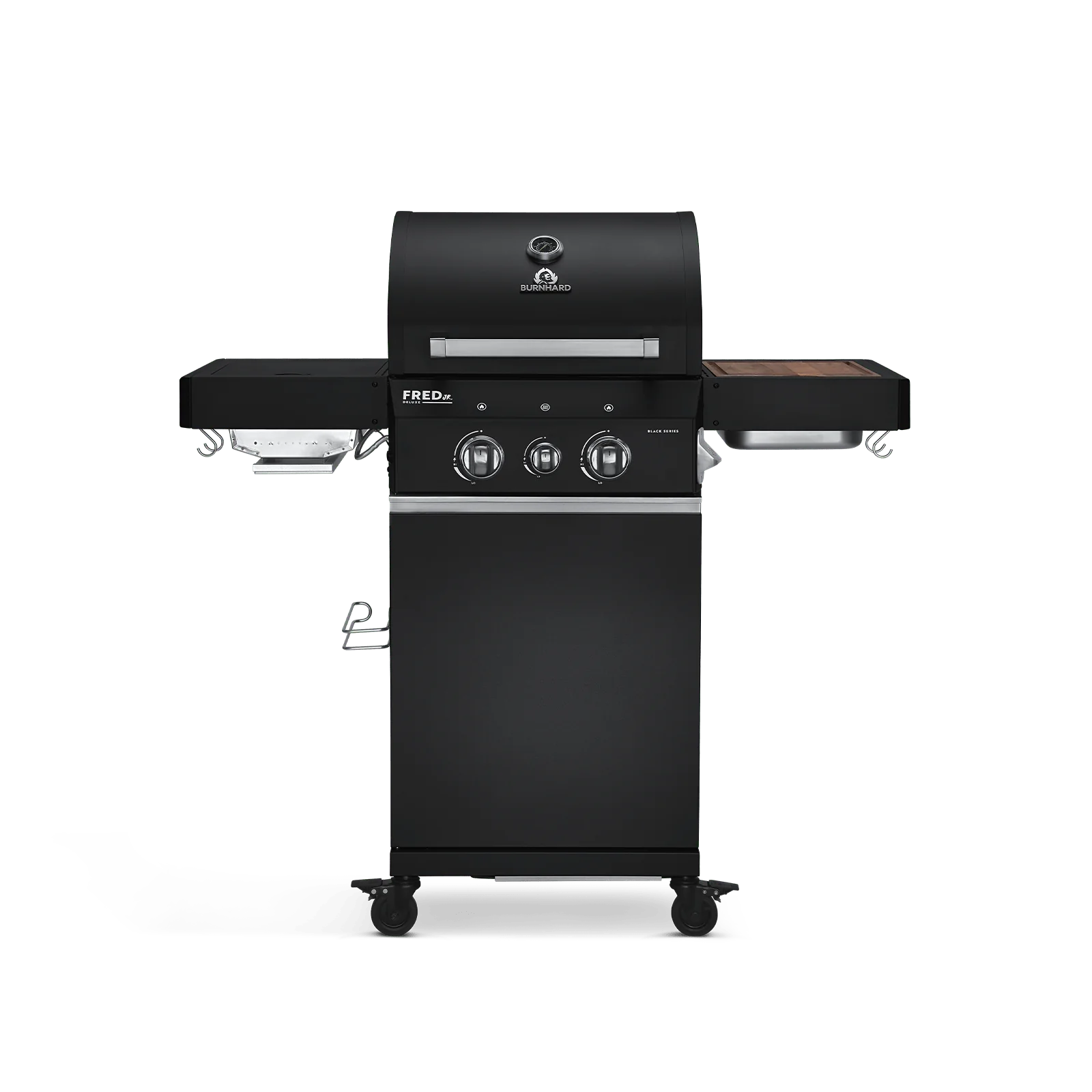 BURNHARD FRED Jr. Deluxe Gasgrill 2-Brenner in der Farbe Schwarz mit Edelstahlrost BURNHARD FRED Jr. Deluxe Gasgrill 2-Brenner in der Farbe Schwarz mit Edelstahlrost