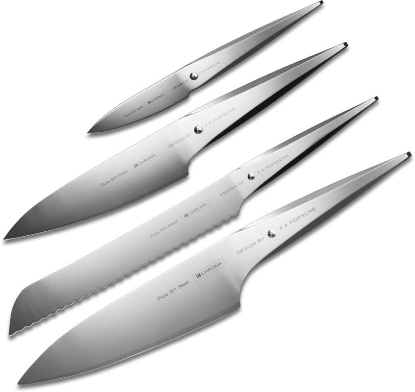 CHROMA Type 301 Messerset 4 teilig P18649 - Profi Qualität im exklusiven Porsche Design von CHROMA