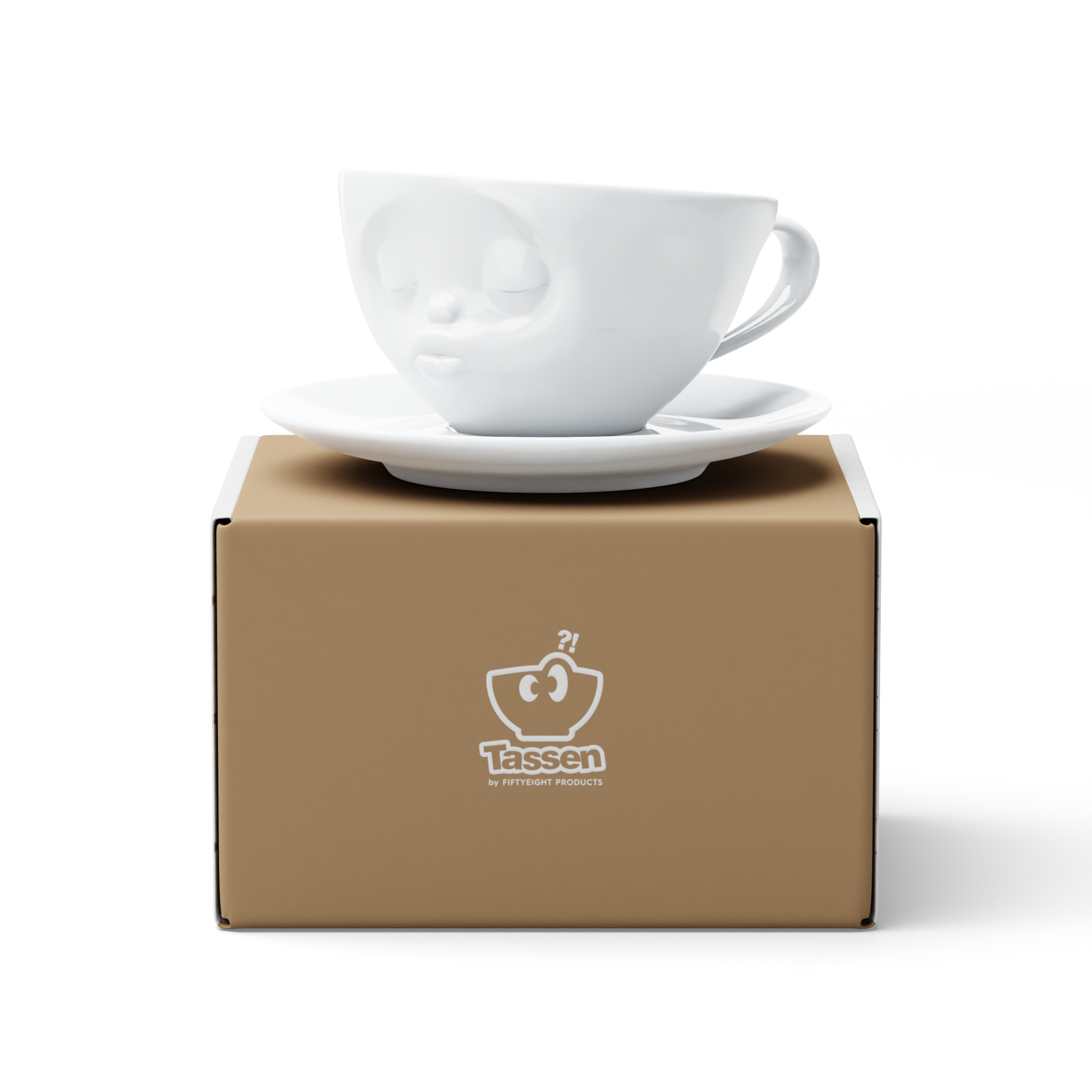 58products | Kaffeetasse Küssend weiß 200 ml ideal für Kaffee + Tee + Kakao | Made in Germany von 58products 58products | Kaffeetasse Küssend weiß 200 ml ideal für Kaffee + Tee + Kakao | Made in Germany von 58products