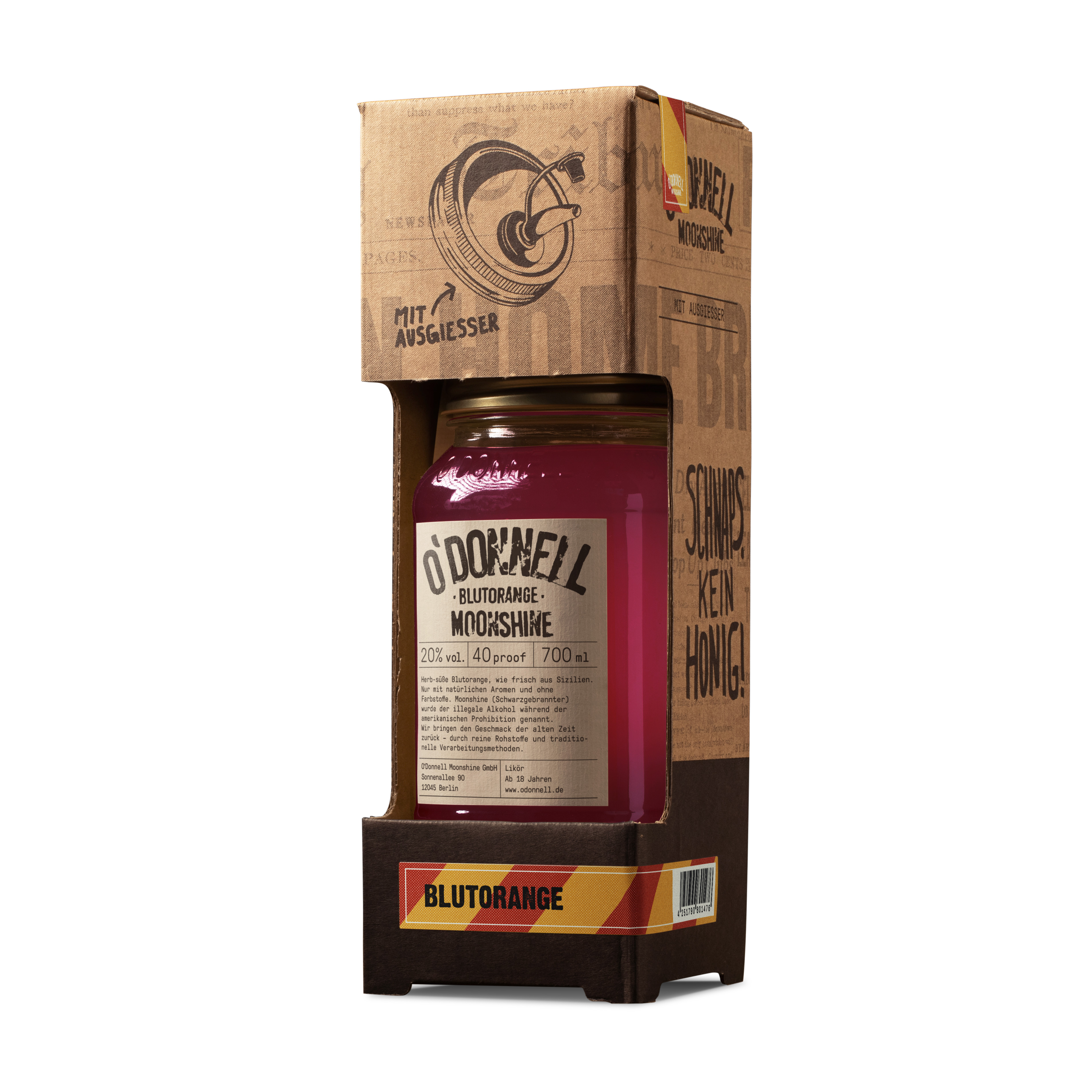 O'Donnell Moonshine BLUTORANGE Likör 20% vol. 700ml inkl. Ausgießer von O'Donnell