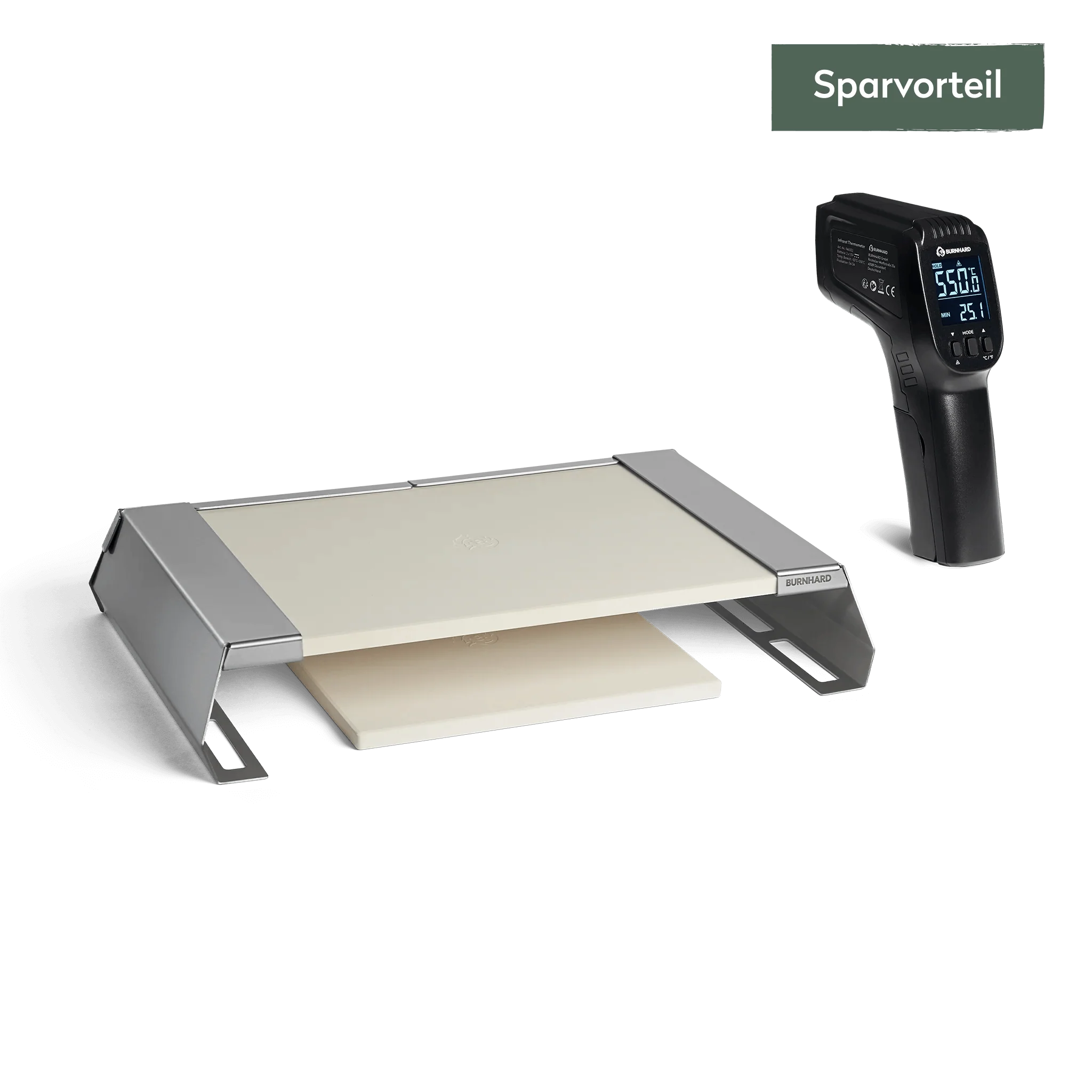 BURNHARD Pizzaaufsatz Starter-Set 2-tlg. mit Infrarot-Thermometer BURNHARD Pizzaaufsatz Starter-Set 2-tlg. mit Infrarot-Thermometer