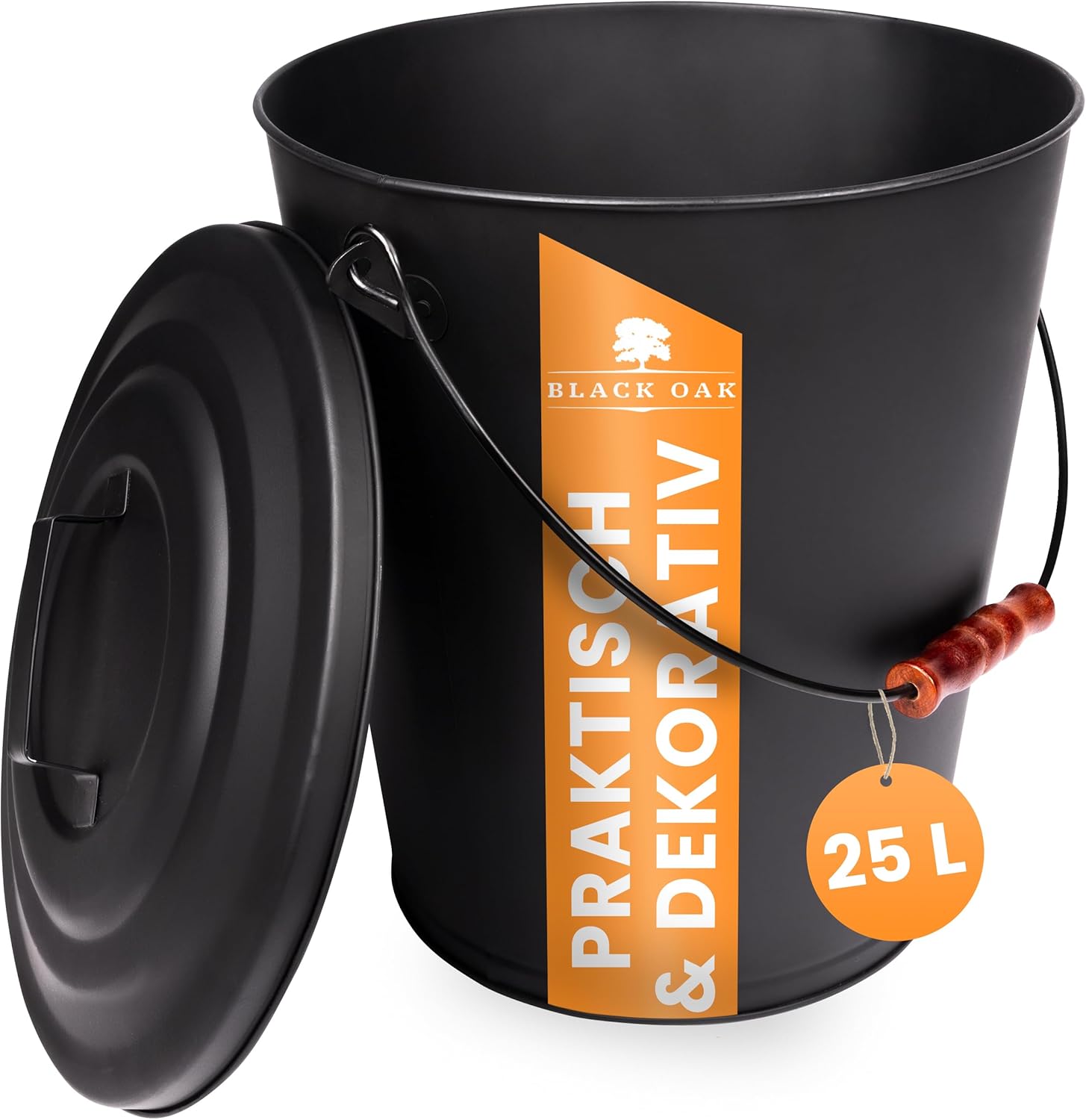 BLACK OAK Asche & Kohle Eimer Santorini 25 Liter