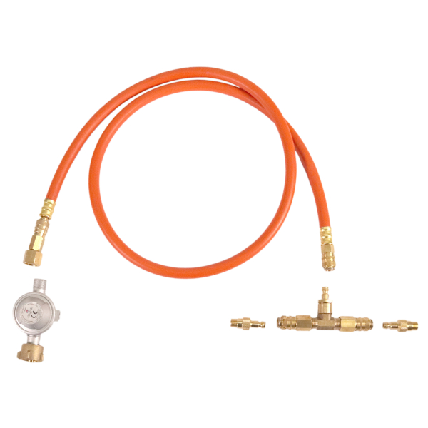 Anschlussset für BURNHARD JONES 2-Brenner & SKOTTI MAX - 1,3m Adapterschlauch mit Schnellkupplung