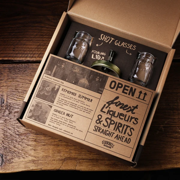 O'Donnell Moonshine Geschenkbox mit Harte Nuss + Pralle Kirsche + Toffee 3 × 350 ml