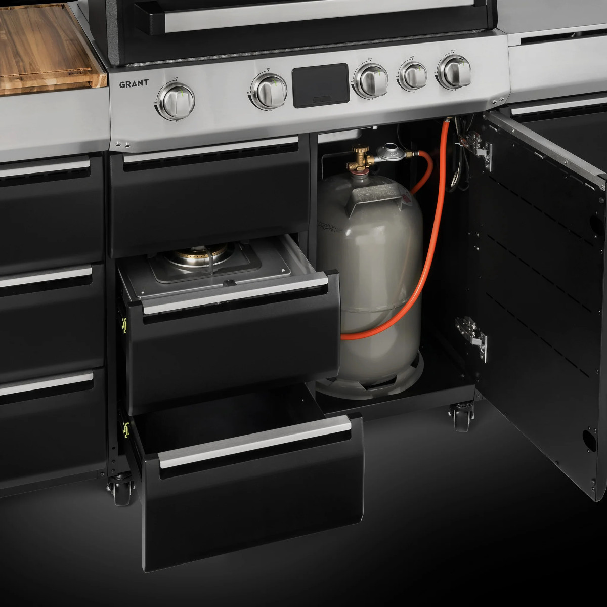BURNHARD GRANT Station - Modularer Gasgrill 4-Brenner Türen & Guss-Rosten von BURNHARD