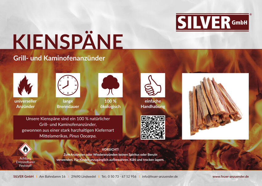 6kg Kienspäne ~ FATWOOD ~ Grill- und Kaminofenanzünder organisch und 100% natürlich von SILVER GmbH