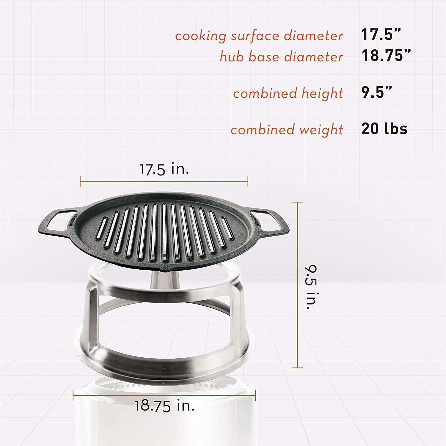 Solo Stove Bonfire Gusseisen-Grillrost mit Aufsatz  von Solo Stove Solo Stove Bonfire Gusseisen-Grillrost mit Aufsatz  von Solo Stove