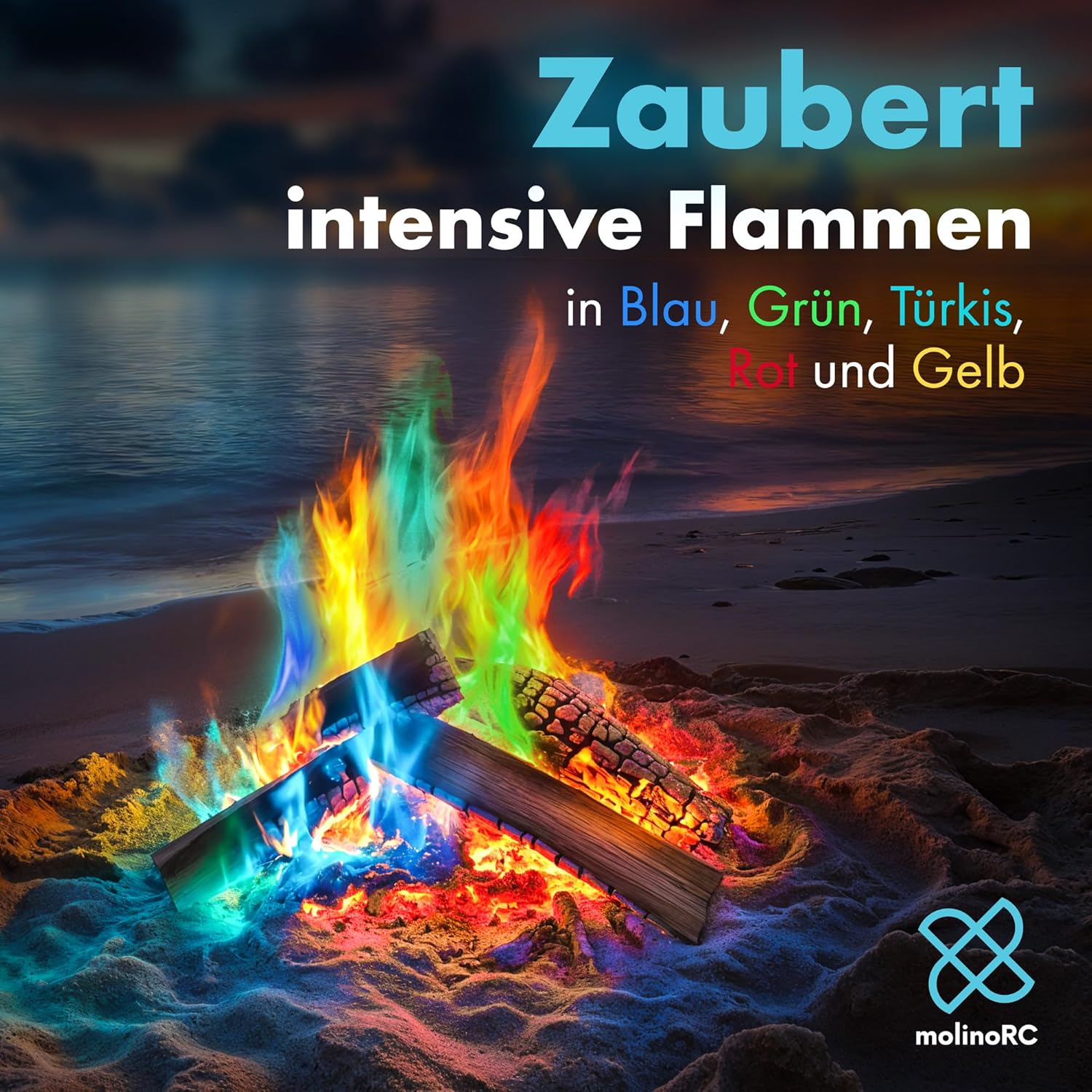 Magic Flames - 300g Buntes Feuer Pulver für magischen Flammenzauber in Feuerschale & Lagerfeuer & Kamin & Ofen von Betashop