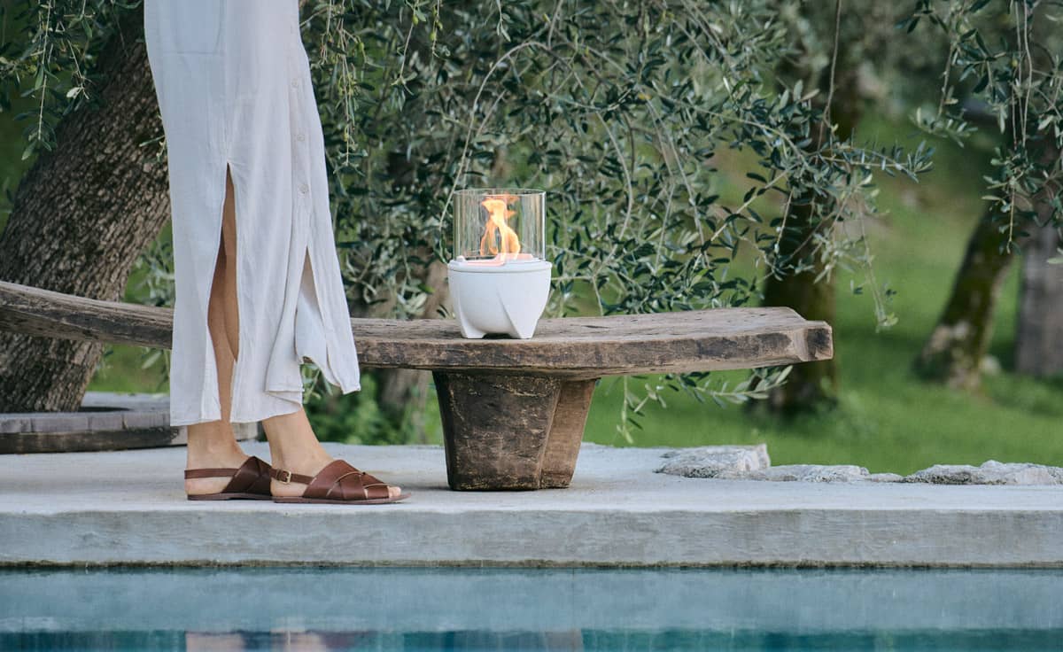 DENK Keramik Lichtglas-Aufsatz für Schmelzfeuer Outdoor DENK Albicium® - Eleganter Windschutz mit faszinierendem Flammenspiel | SFA-LGA von DENK Keramik