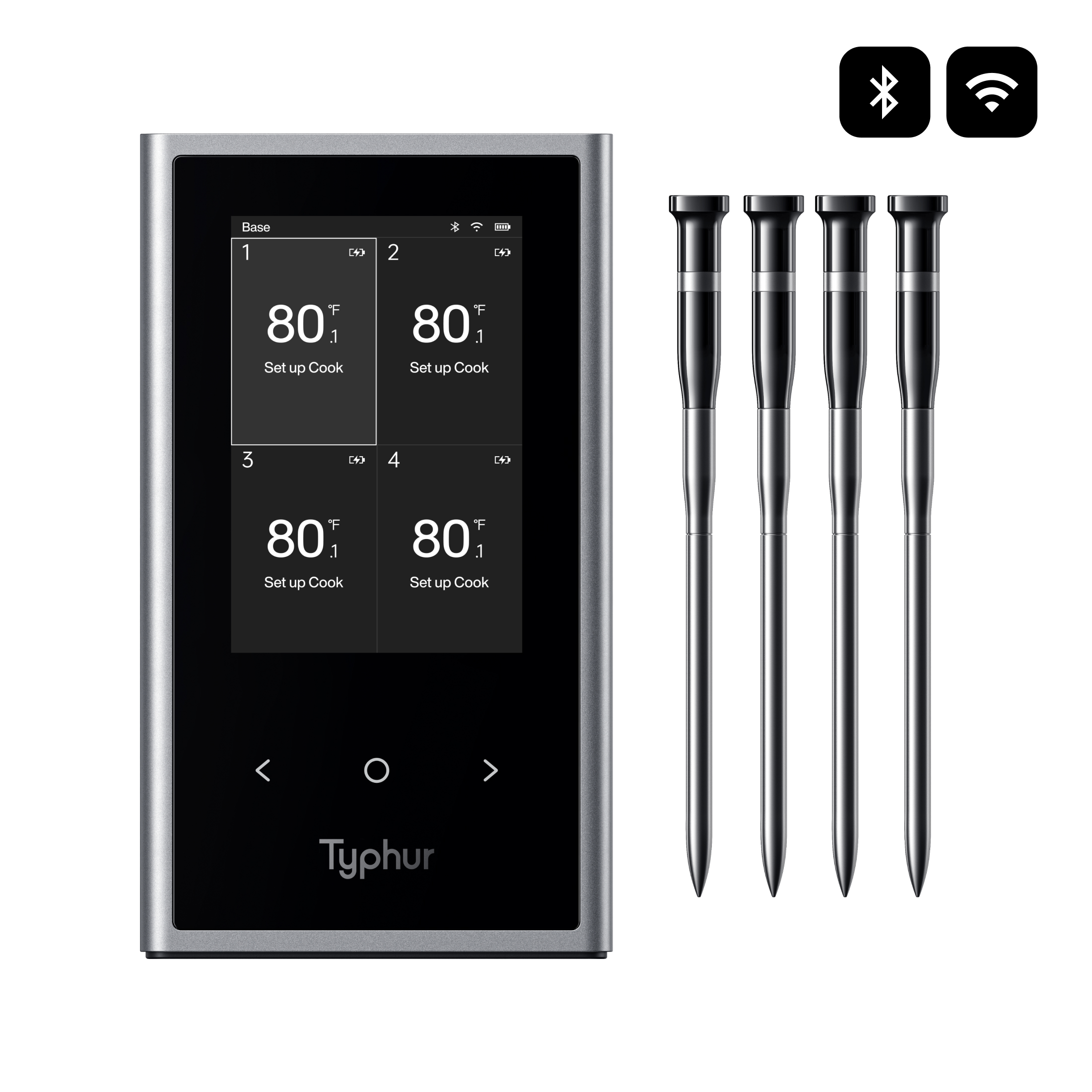Typhur Sync Quad Wireless - Professionelles Digital Fleischthermometer IP67 wasserdicht von Typhur Typhur Sync Quad Wireless - Professionelles Digital Fleischthermometer IP67 wasserdicht von Typhur