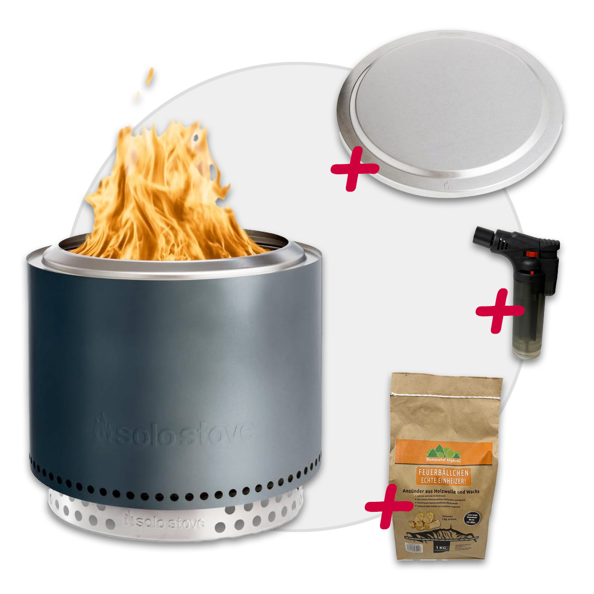 Solo Stove BONFIRE 2.0 + STAND Gunmetal Metallic + Edelstahl Deckel + 1kg Anzünder - AKTION von Solo Stove