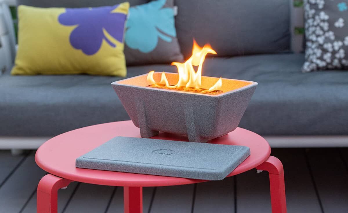 DENK Keramik Schmelzfeuer Outdoor XL Granicium + Wachs gefüllt | Deckel XL Granicium (SXLG+SXLG-DE) von DENK Keramik