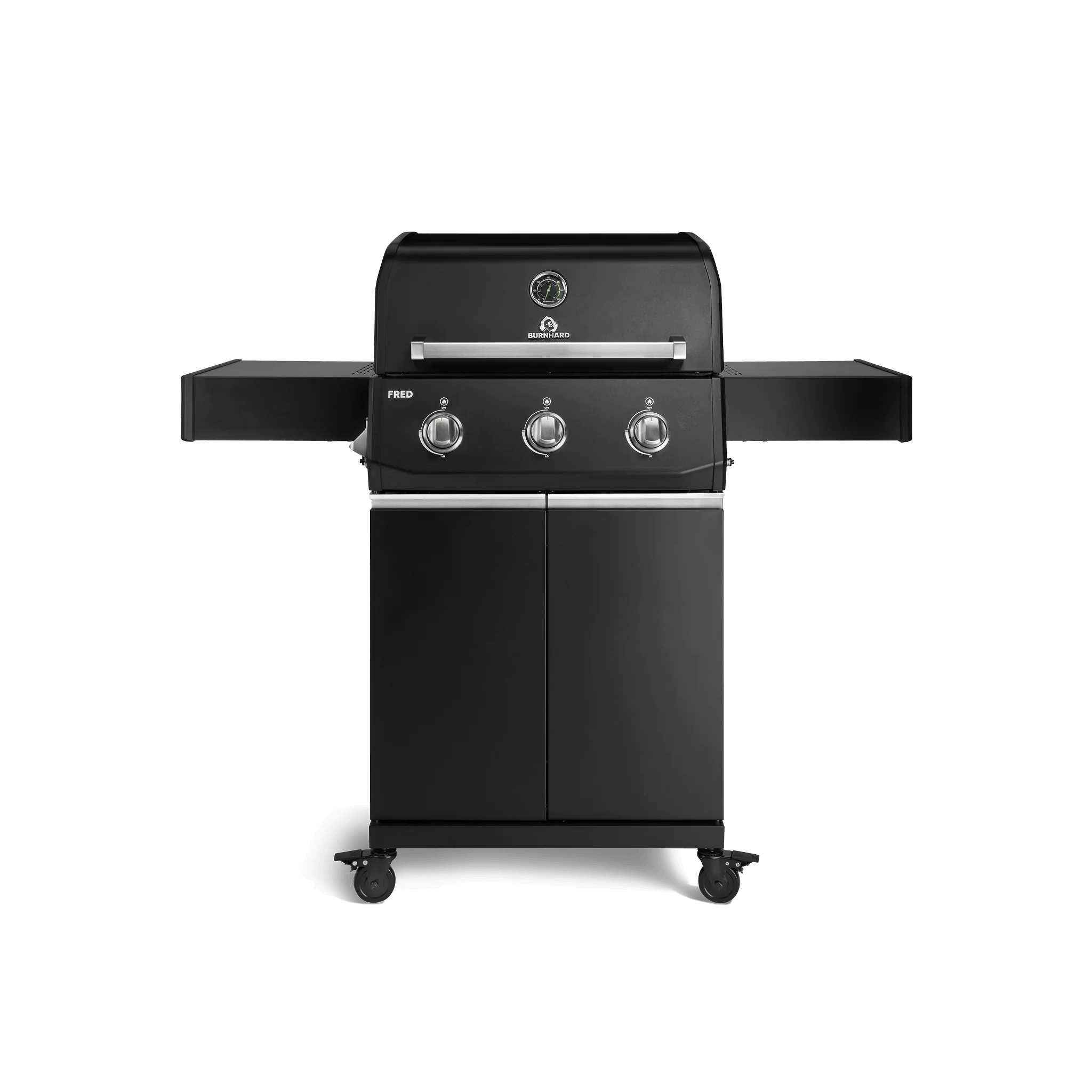 BURNHARD FRED Base Gasgrill 3 Brenner Series 4 Black Edition mit Edelstahl Grillrost Kraftvoll langlebig modern