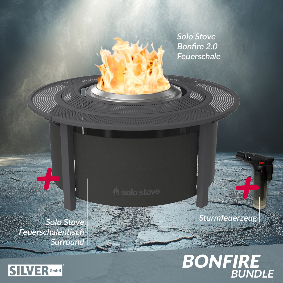 Solo Stove SET Bonfire 2.0 + Feuerschalentisch Surround